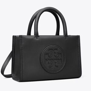 Tory Burch Black Mini Ella Bio Tote Crossbody Bag Purse Black